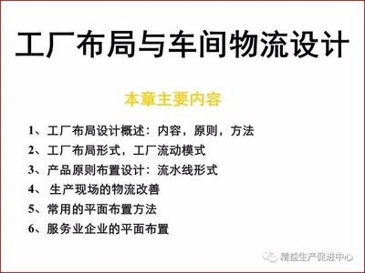 工厂布局与车间物流设计 精益生产的空间基石